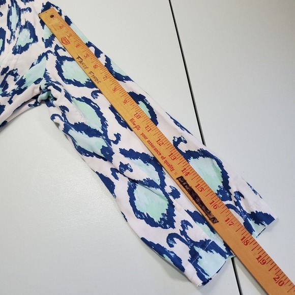Lilly Pulitzer Sarasota‎ Tunic Top Women XS Blue Ikat Print Resort Beach Boho - Picture 10 of 12